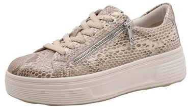 Tamaris Comfort Damen Sneaker Low 8-83726-44 BEIGE Snake (beige, 36 EU)