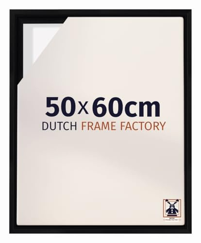 Dutch Frame Factory - Schattenfugenrahmen 50x60 cm Schwarz Matt - MDF | Schattenfugenrahmen für Leinwände, Geeignet für Leinwände bis 2 cm Dicke, Ohne Rückwand und Glas, Made in Holland