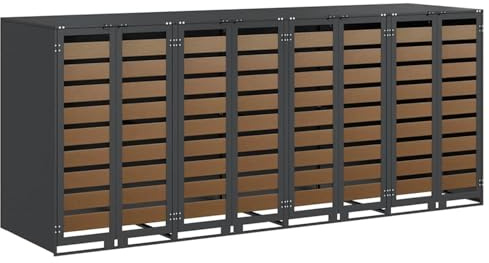 Tidyard Wheelie Bin Storage for 4 Bins Anthracite 272 x 77.5 x 115.5 cm Storage rack Model3394770
