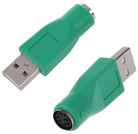 Ameble PS/2 Adapter, PS/2 Stecker auf USB Buchse, USB Konverter für alte Tastatur und Maus, Stück