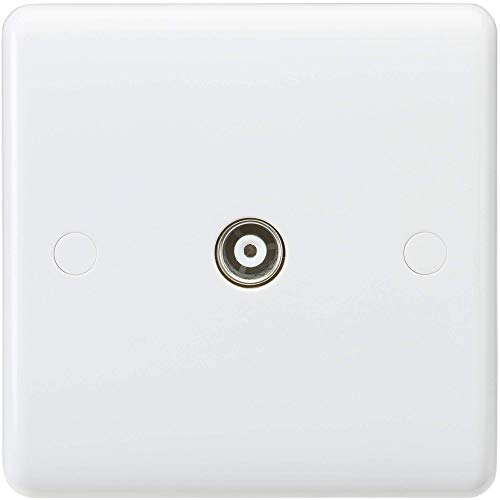 Knightsbridge CU0110 Curved Edge Twin Coax TV Outlet, White