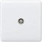 Knightsbridge CU0110 Curved Edge Twin Coax TV Outlet, White