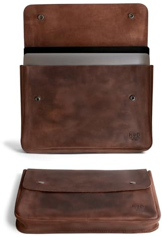 Hide & Drink, Vintage Ordner Dokumententasche Aktenmappe A5 Binder Umschlag Portfolio Vollnarbenleder Handarbeit Bourbon Braun