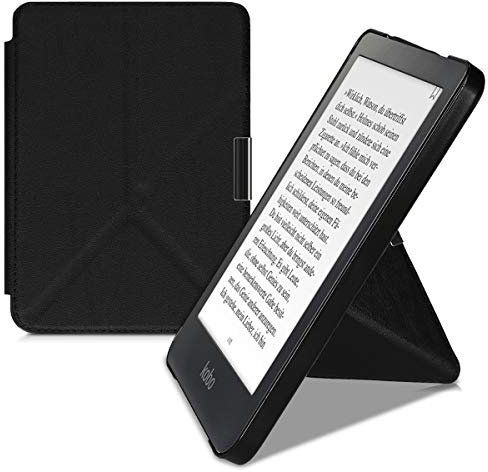 kwmobile Custodia Pieghevole Origami Compatibile con Kobo Clara HD Cover - Cover Magnetica Pelle PU eReader con Stand - Nero