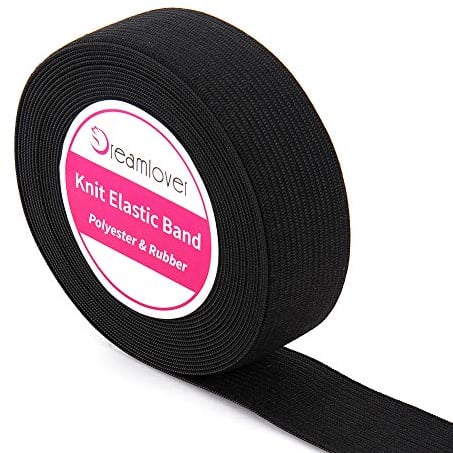 Dreamlover Elastic for Sewing, Wig Band for Melting Lace, 1 Inch Black Elastic, 25mm x 5.5m