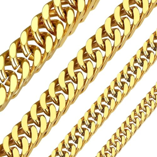 ChainsHouse Edelstahl männerkette damenkette Unisex Maiami Kubanischekette mit Schmuckbox als Familien geschenke