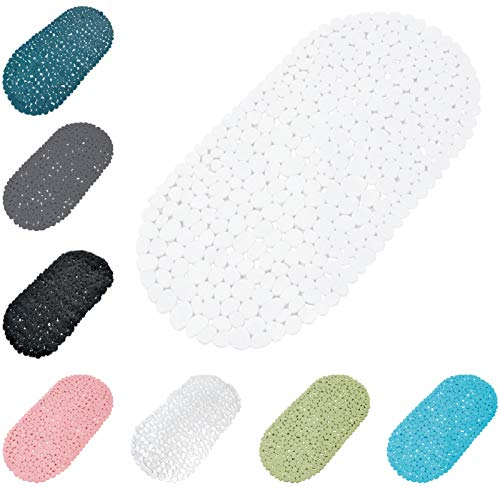 one-home Badewannenmatte Duschmatte 36x69 cm Badewanneneinlage Kinder Antirutschmatte, Farbe:weiß