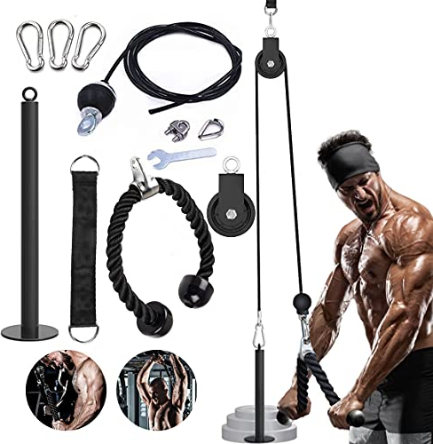 jiuzcare Trizeps Seilzug Fitness System Kabelzug Fitness Seilzug Latzug Arm Krafttraining Pulley System Pull Down Machine Cable Trainingsgerät Trizeps Fitnessgerät Unterarmtrainer Mit Trizepsseil