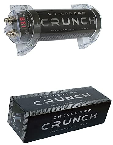 1 kondensator CRUNCH CR1000CAP leistungs kondensator car audio 1 farad für systeme bis 1000 watt rms 1 2 3 4 5 10 cap auto spl schwarz, 1 Stück