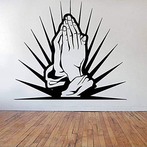 Wohnzimmer Familie Wandaufkleber, Wandtattoo Kunst, Andächtige Gebete Zu Gott Jesus Christentum Jesus Kirchendekoration 64X57Cm