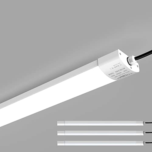 3er LED Feuchtraumleuchte 42W 150cm Deckenleuchte für Garage Lager Feuchtraum Garten, TONFFI LED Wannenleuchte Werkstattlampe Röhre Innen- und Außenbeleuchtung, Wasserdicht IP65 Tageslicht 4000K-4500K