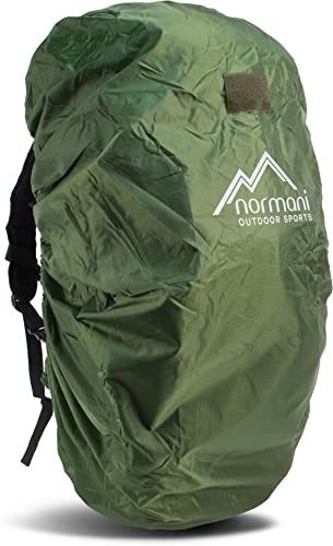 normani wasserdichte Rucksackhülle Cover mit Patch-Klettfläche - für Rucksäcke von 20 bis 130 Liter Farbe Olive Größe L/60-70 Liter