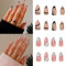 Faux Ongles Court, 48 Pièces 2 Paquets Avec Colle Adhesif et lime à ongles, French Ongles À Presser Ongles A Coller Conception De Tourbillon pour Femme Fille