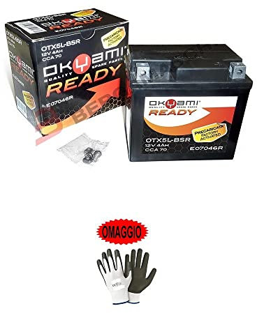 Kompatibel mit Honda SJ Bali (HF07) 100 1996-1999 Batterie OkYAMI GIA, gebrauchsfertig, OTX5L-BSR vorgeladen, versiegelt, in Fabrik 4 Ah, 12 Volt