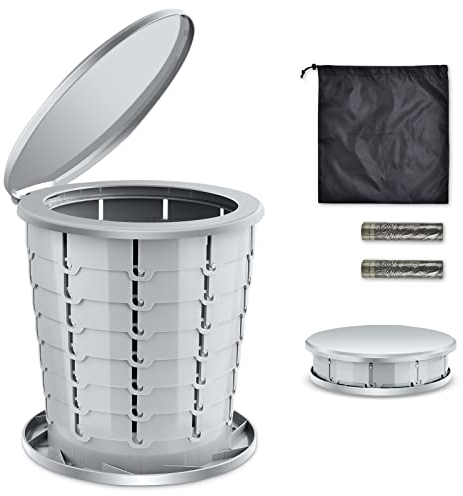 UTEBIT Portable Toilets For Adults, Foldable Toilet,compost Toilet With 20 Bio Toilet Bags, Perfect For Camping, Trip, Picnic, Hiking, Fishing, Beach, Supports Over 150kg