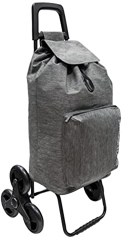 ORYX 5151065 Carro 6 Ruedas Sube Escaleras Gris Jaspeado 54 litros Carrito De La Compra Poliester. Bolsa Térmica Refrigeración, 0, Color, único