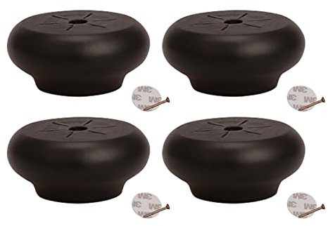 Lot de 4 Pieds de Meubles en Bois Massif, Pattes de Armoire Rond, Remplacement Rehausseur de Bille en Bois de Lotus, pour Fauteuil Commode Canapé Table Basse (2cm/0.79in,Black Color)