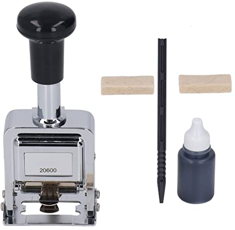 Zerodis Automatische Nummeriermaschine Automatische Nummeriermaschine Zink Selbstfärbender Nummernstempel Legierung Einfache Bedienung Klarer Selbstfärbender Nummernstempel für Ticket-Seriennummer