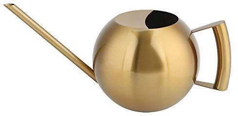 Regadera para Plantas de Interior, 1000 Ml/33 Oz de Acero Inoxidable con Boquilla Larga, Regadera de Jardín para Bonsái, Flores de Jardín, Plantas, Herramienta de Flores(Oro)