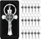 Junkin 24 Stück St. Benedikt Kruzifix Jesus Schlüsselanhänger Medaille Metall Kreuz Schlüsselanhänger Recuerdos De Bautizo Para Niño Religiöse Taufe Gefälligkeiten Kreuz katholische Geschenke mit