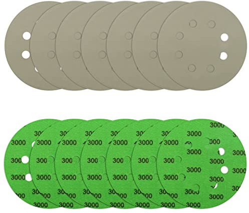 VIBRATITE 70 Stück Schleifpapier 125mm Klett, Nass und Trocken Schleifscheiben, Körnung 3000, 8 Löcher Exzenterschleifer Schleifpapier für Auto Metall Holz
