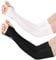 SPEACOUR 2 Pairs Arm Sleeves UV Protection Cooling Arm Cover UPF 50 Sun Sleeves Unisex Cooling Arm Gloves Compression Sleeves for Men Women Cycling Golf Baseball Basketball Tattoo (Black, White)