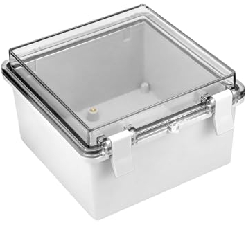 QWORK® Boite de Dérivation Étanche Exterieur, 150 x 150 x 90 mm, Coffret Electrique Étanche IP65 avec Couvercle Transparent à Charnière