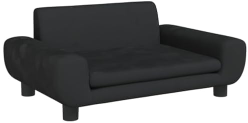 vidaXL Hundebett, Hundekissen mit weicher Polsterung, Hundesofa Hundecouch für kleine Hunde Haustiere, Haustierbett Katzenbett, Schwarz Samt