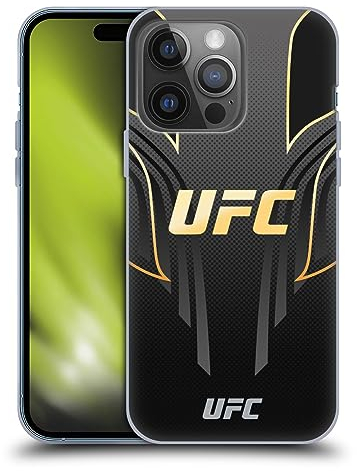 Head Case Designs Offizielle UFC Schwarz Gold Jersey Logo Soft Gel Handyhülle Hülle kompatibel mit Apple iPhone 14 Pro
