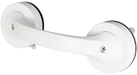 SweetWU - Manija de succión, ABS blanco moderno, PC, PVC, MOS, mango de plástico para puertas de vidrio, duchas, bañeras, 20.5 x 6.5 x 5 pulgadas