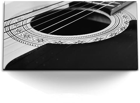 Paul Sinus Kunstdruck Bilder 120x60cm Gitarre Gitarrensaiten Schwarz Weiß Aufnahmestudio