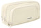 Large Capacity Pencil Case,Zip Smooth Pencil Pouch for Girls Boys with 4 Compartments Pen Bag Stationery Organizer Office Makeup Bag for Women Men(Beige)