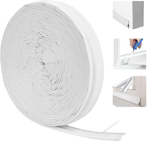 LPAMABA 3cmx12m Cinta de Sellado Puertas Autoadhesiva Cinta de Sellado Ventanas Autoadhesiva anti frío viento ruido y colisión color blanco