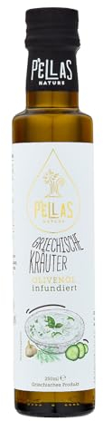Pellas Nature Huile d'Olive Extra Vierge aux Herbes - Huile d'Olive Pressée à Froid, Produit Primé de Grèce, OK-Kosher, Sans Additifs, Bouteille de 250ml