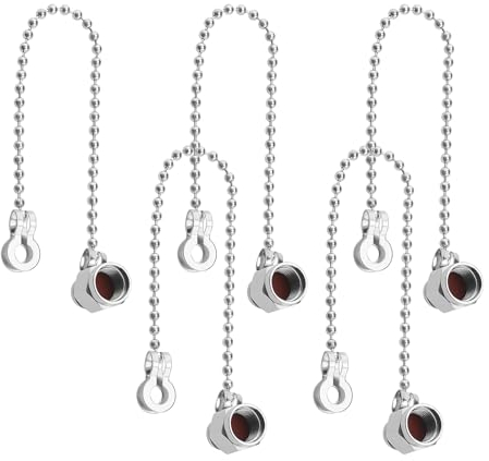 VGOL 5 Stück Vergoldete Messing SMA Schutz Staubkappen mit Kette für SMA Buchse Adapter Anschlüsse SMA Schutzkappen Staubkappen