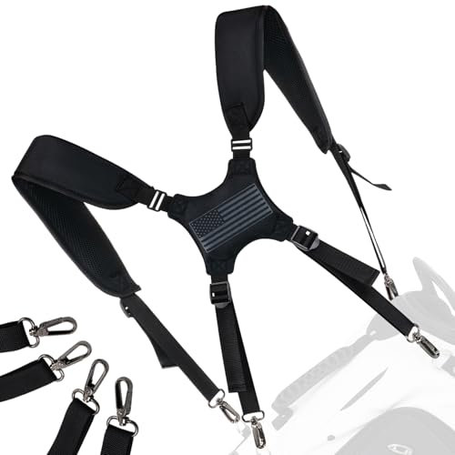 LZFAN Golftaschengurte, Universal-Ersatz-Schulterriemen, PU-Leder-Golftaschen-Tragegurt (doppelte Schultergurte (Segeltuch))