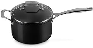 Le Creuset Essential Non-stick Ceramic Saucepan with Glass Lid, 4 qt.