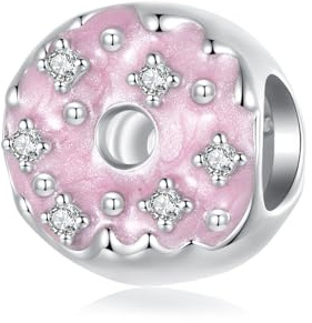 Donuts Charm 925 Sterling Silber Charm passt für Pandora Armband Halskette, SCC2844