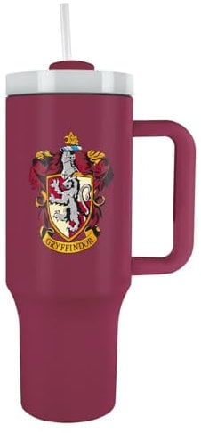 Pyramid International Harry Potter Gryffindor 40oz/1200ML Tumbler with Straw and Lid, Advanced Double-Wall Vacuum Insulation, Keeps Beverages Cold Up to 11 Hours, Hot Up to 7 Hours, BPA-Free