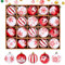 Weihnachtskugeln Kunststoff Set, Weihnachtsbaumschmuck, Christbaumschmuck, Christbaumkugeln Deko Weihnachten, Weihnachtsschmuck, Weihnachtskugeln Rot Und Gold (B)