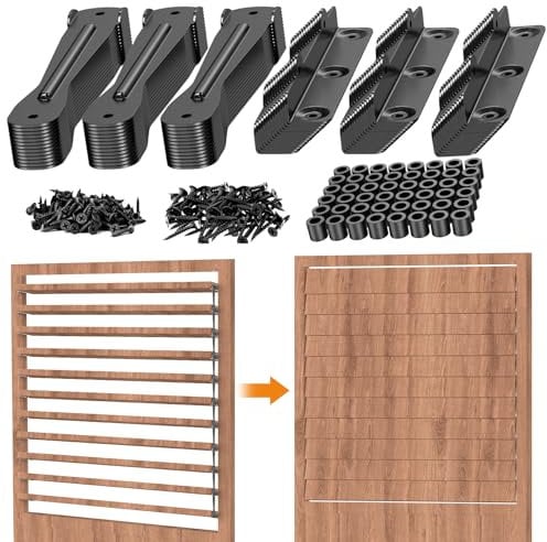 Louver Hardware Kit - Deck Sunblind System Brackets for Adjustable Outdoor Shutters & Pergola Blinds,Perfect for Gardens, Patios and Indoor and Outdoor Use