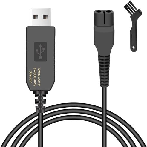 AOGOE 4.3 V Shaver USB Charging Cable Replacement, 4.3 V Charging Cord Compatible with Philips Charger Cable for QG3250, QG3340, YQ300, YQ306, S1000, S1060, S300, RQ311, RQ330, YQ308, S1060, QP2510