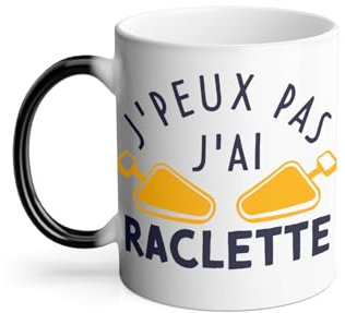 Mug Thermo-réactif Tasse Magique - J'Peux Pas J'ai Raclette Fromage Montagne Ski Savoie - 325 ml