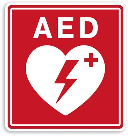 Vinyl-Aufkleber #70850, AED Defibrillator-Symbol, 2 x 10 cm, Gesundheitssicherheitsschild, medizinischer Notfall-Aufkleber