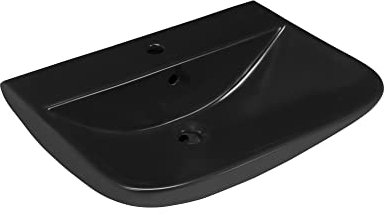 sanicomfort Waschbecken Rivo 60 cm schwarz matt, Hänge Waschtisch aus Keramik