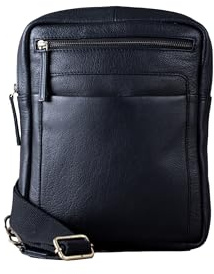 Explorer Real Leather Messenger Bag for Men - Travel Work Business Bag for iPad and Tablet