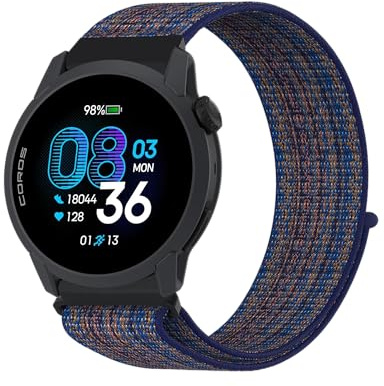 OUTPUTBT Nylon Uhrenarmbänder 22mm Kompatibel mit Coros Pace 4/3/PACE Pro/Apex 2 Pro/Apex Pro/Apex 46mm Armband Elastisch Sport für Coros Vertix Ersatzarmband Damen Herren