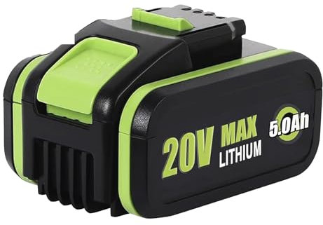 5,0 Ah Batterie de Rechange pour Worx 20V WA3551/WA3553, pour Outils électriques sans Fil Worx WA3572 WA3760 WA3881 WX390 WX176 WX178 WU268 WX166.4 WX372.1 WX800 WG259E