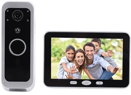 Luocute WiFi Video Doorbell Camera, 5 Inch IPS 1080P Display with 150 Degree Viewing Angle, PIR Motion Detection, Two Way Audio, APP Remote Tracking, for Home Security