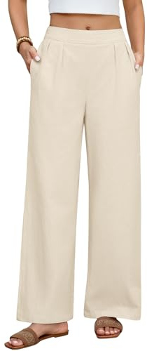 heekpek Pantaloni Cotone Donna Estivi Leggeri Larghi Comodi Larghi Pantaloni Vita Alta Pantalone Casual con Tasche